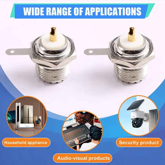 UHF Female SO239 Flange Mount RF Connector Adapter Test Converter Panel Chassis Mount Handle RF Coax Cable 2Pcs