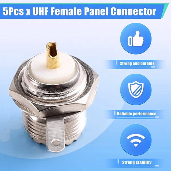 UHF Female SO239 Flange Mount RF Connector Adapter Test Converter Panel Chassis Mount Handle RF Coax Cable 5Pcs