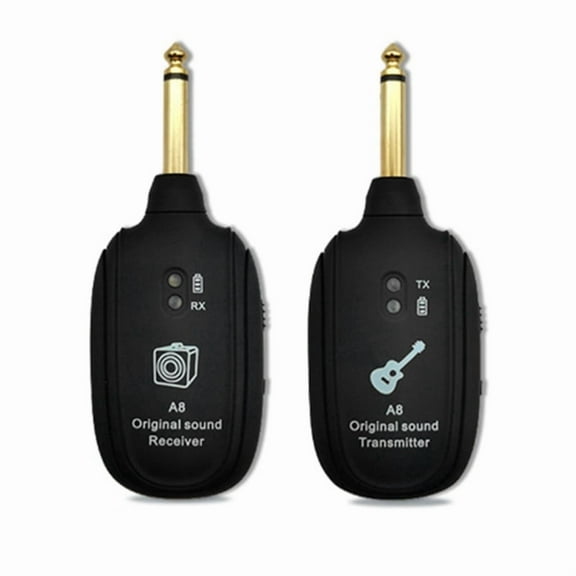 UHF Guitar Wireless System Transmitter Receiver Built in Battery 50M Sound Transmission Range for Guitar