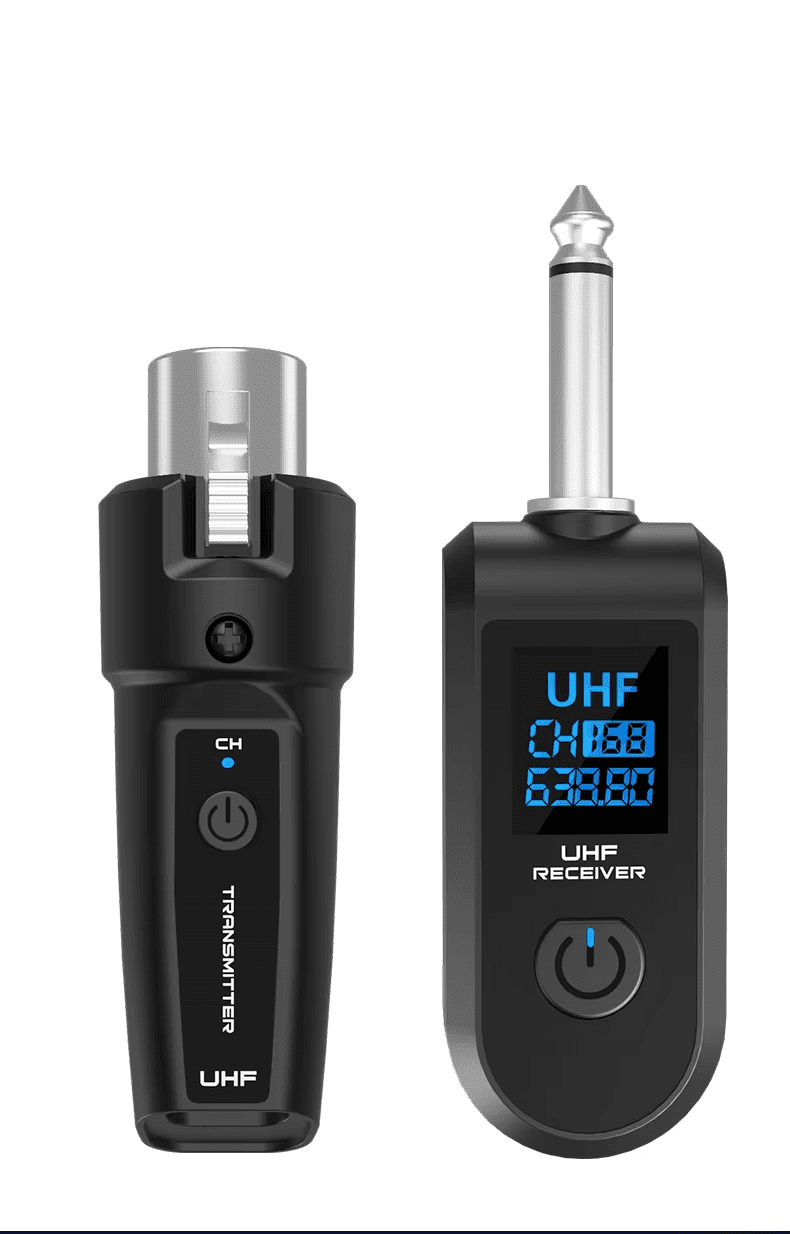 UHF Wireless Audio Transmitter and Receiver System, 6.35mm Interface ...