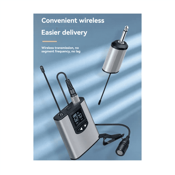 UHF Wireless Lavalier Microphone System with Bodypack Transmitter for Lectures Interviews Vlog and Live Recording