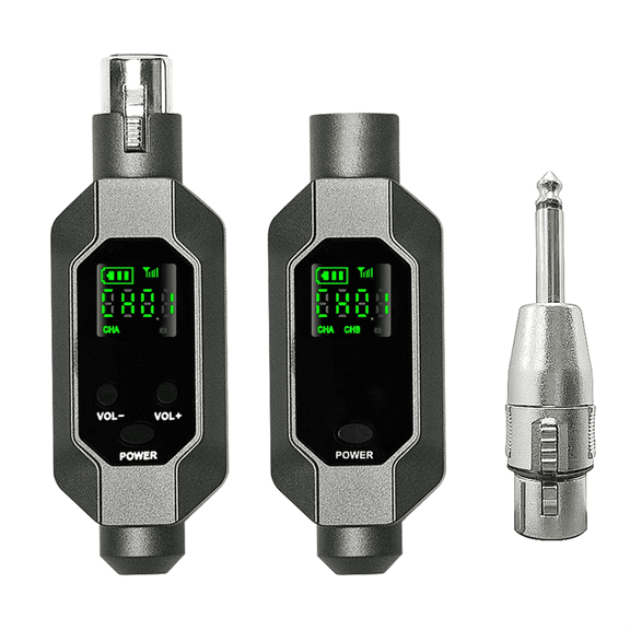 UHF Wireless Microphone Converter XLR Transmitter and Receiver Microphone System for Dynamic Microphone