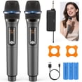 thumbnail image 1 of GCZ Rechargeable Wireless Microphones for Karaoke Singing, Wedding, DJ, Party, Speech, Church, Class Use,PA System, Gray, 1 of 7