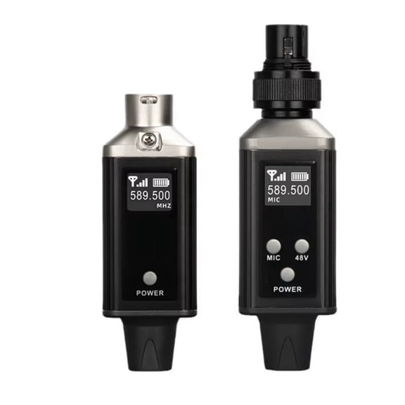 UHF Wireless Transmission Adapter for XLR Mic Audio Transmitter and Receiver for Microphones, Guitars, Tuners