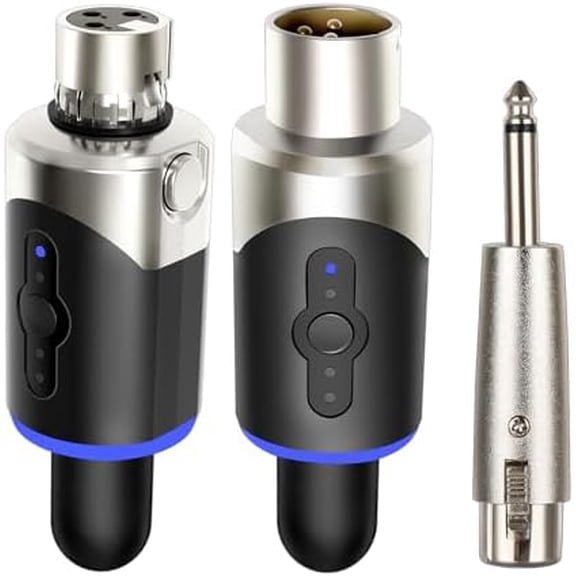 UHF Wireless XLR Microphone Transmitter Receiver Plug-on Mic Adapter 4 Channels Wireless Microphone System for Dynamic Microphones PA System and Audio Mixer DSLR Camera (SW-007)$$Music