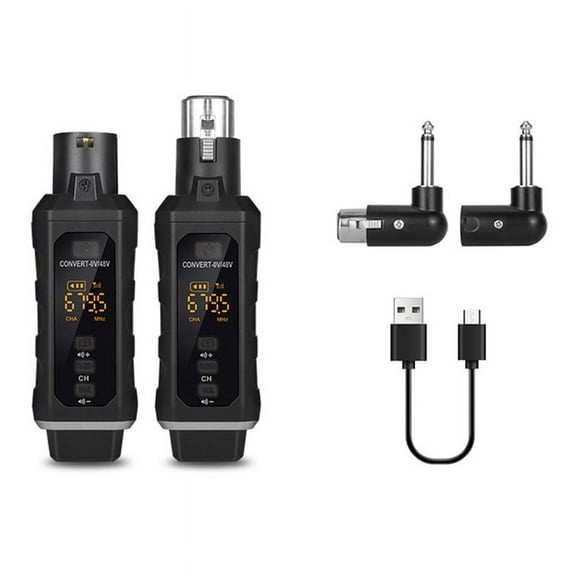 UHF XLR Adapter System Wireless Microphone Transmitter Receiver System for Dynamic Microphone Guitar Audio Mixer