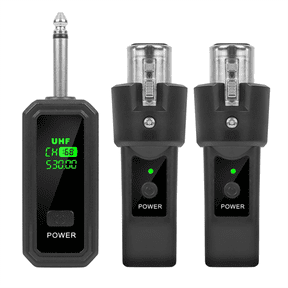 UHF XLR Adapter System Wireless Microphone Transmitter Receiver for Dynamic Microphone Guitar Audio Mixer PA System A