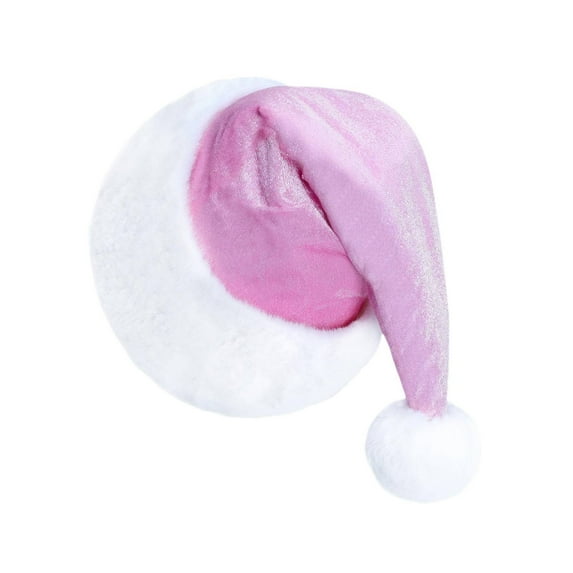 UHGANN Plush Santa Christmas Hats for Teenagers & Adults Small Head, Red Plush Xmas Hats with White Cuffs for Christmas Holiday