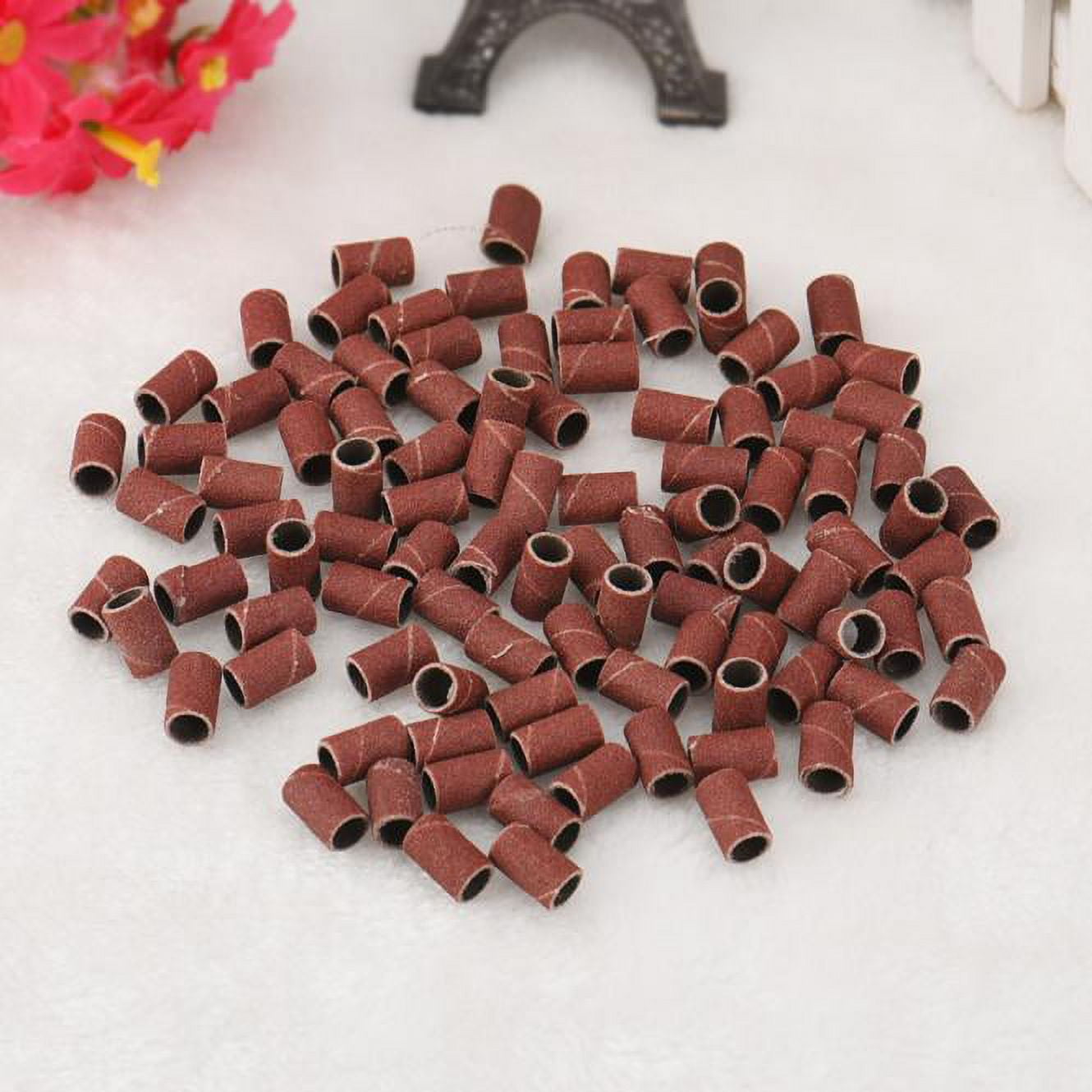 UHGEAX 100Pcs Sanding Bands Drums Sleeves 120 Grits Mandrels for Dremel