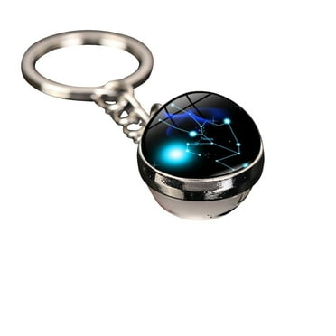 UHHDNAED Zodiac 12 Constellations Signs Keychain Bag Pendant Time Gemstone Double Sided Glass Ball Key Chain - Taurus