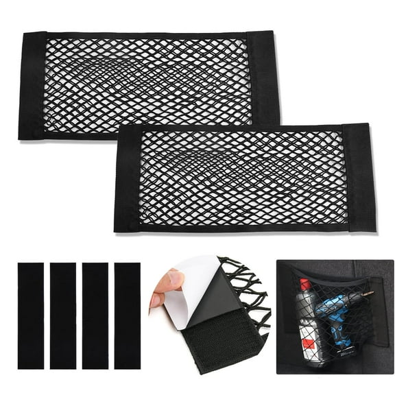 UHIAGREE 2 Packs Universal Cargo Net, Self Adhesive Car Storage Net,23.6*9.8in Car Organizer