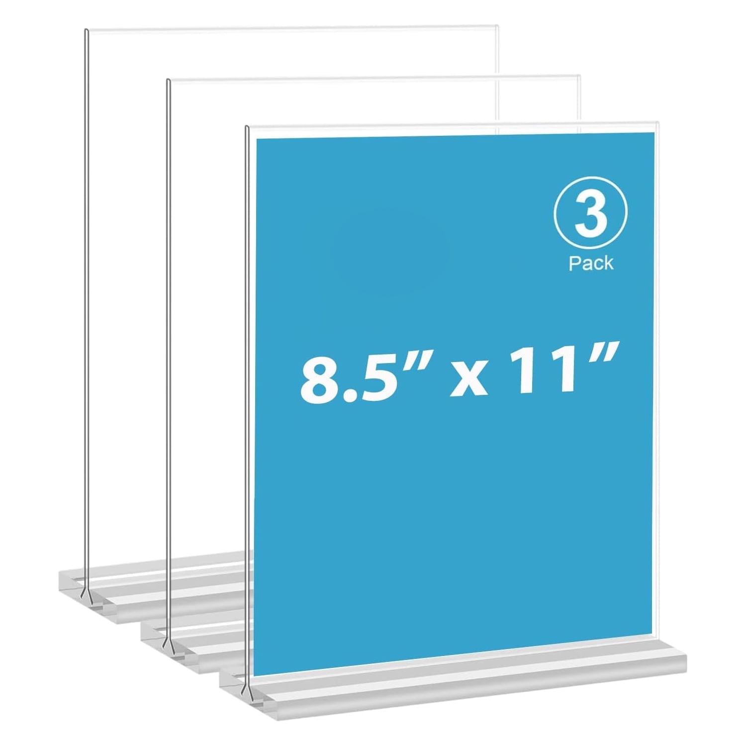 UHIAGREE 3 pack Acrylic Sign Holder,Clear Double Sided Table Display ...