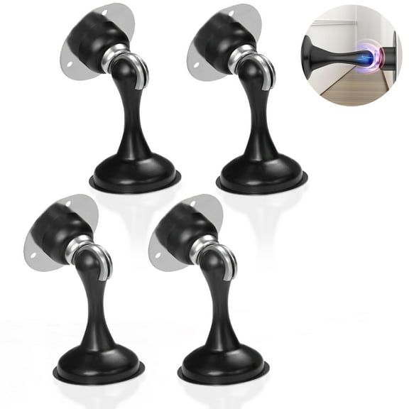 UHIAGREE 4 Pcs Magnetic Door Stoppers, No Drill Stainless Steel Door Holder for Wall and Floor