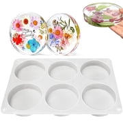 UHIAGREE 6 Cavity Deep Round Resin Coaster Molds,4 Epoxy Molds for Flower DIY Bouquet Preservation