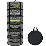 UHIAGREE 6 Layer Herb Drying Rack,Foldable Mesh Plant Dry Net Basket for Herbs Plants,with Zippers