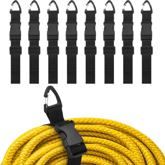 UHIAGREE Adjustable Extension Cord Holder Organizer,8 Pack 17''Storage Straps with Triangular Buckle