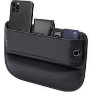 UHIAGREE Car Seat Gap Filler,Premium Leather Seat Gap Filler Organizer for Phone,Glasses,Keys,Black