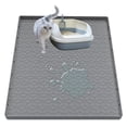 thumbnail image 1 of UHIAGREE Cat Litter Box Mat, 34 × 22in Large Silicone Kitty Litter Trapping Waterproof Mat(Gray), 1 of 7