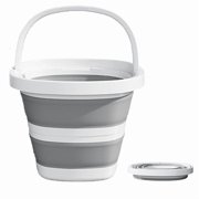 UHIAGREE Collapsible Bucket,10L 2.6 Gallon Foldable Cleaning Tub,Plastic Bucket with HandleGray
