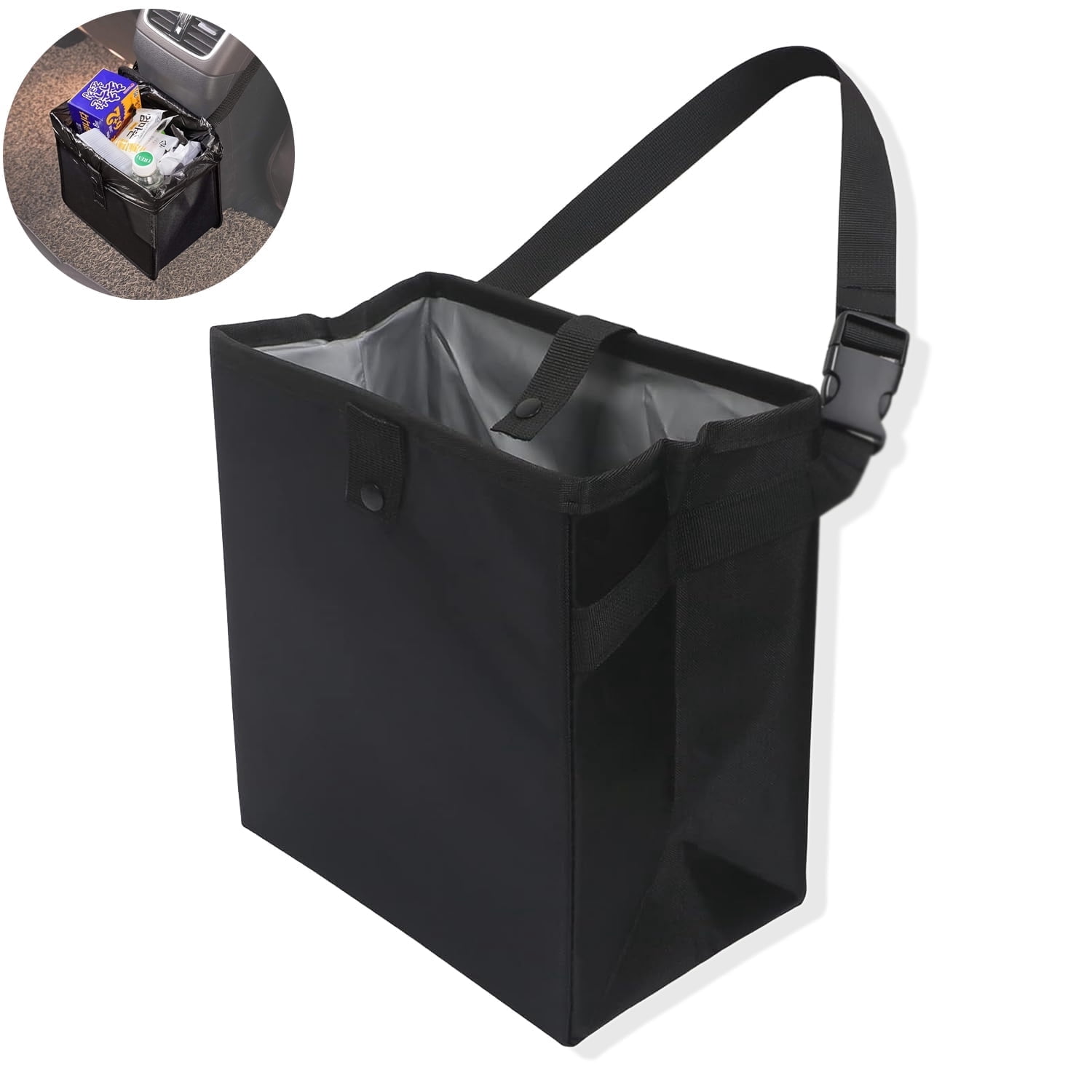 UHIAGREE, Collapsible Car Trash Can, Waterproof 5.9" Black - Walmart.com