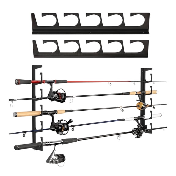 UHIAGREE Fishing Rod Holders,Ceiling & Wall Mount Fishing Pole Storage for Garage Holds up to 5 Rods