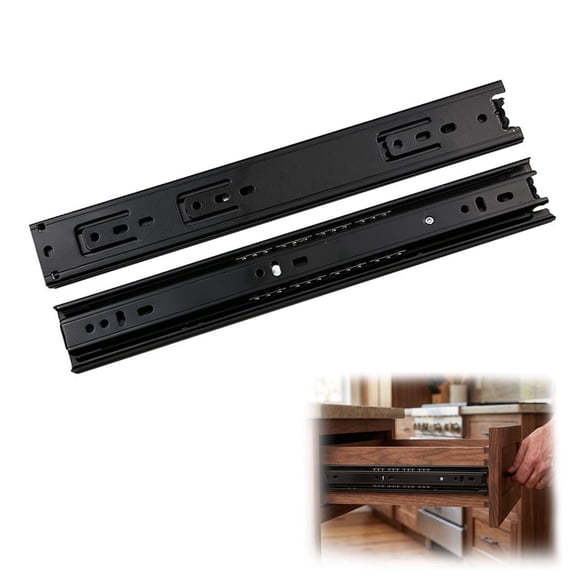 UHIAGREE Heavy Duty Drawer Slides,1 Pair 12 Inch Side Mount Soft Close Drawer Slides,55 lbs(Black)