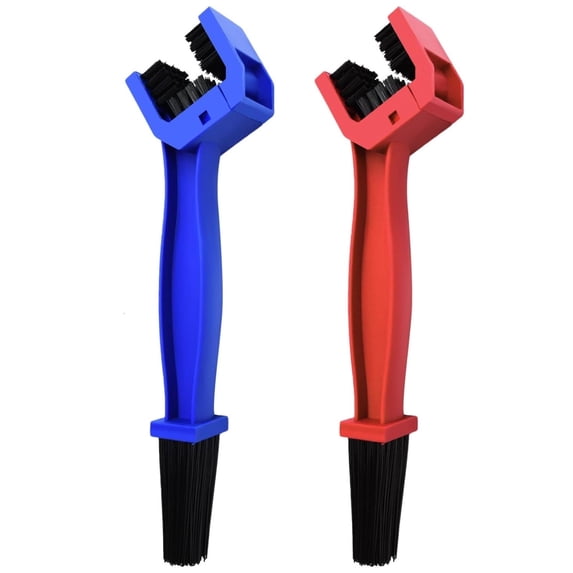 UHIAGREE Motorcycle Chain Cleaning,2pcs Motorcycle & Bicycle Chain Brush,Bike Cleaner Tools,Red+Blue