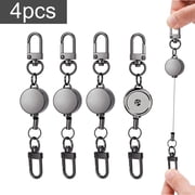 UHIAGREE Retractable Keychain, Heavy Duty Metal Carabiner Key Holder with Retractable Cord, 4pcs