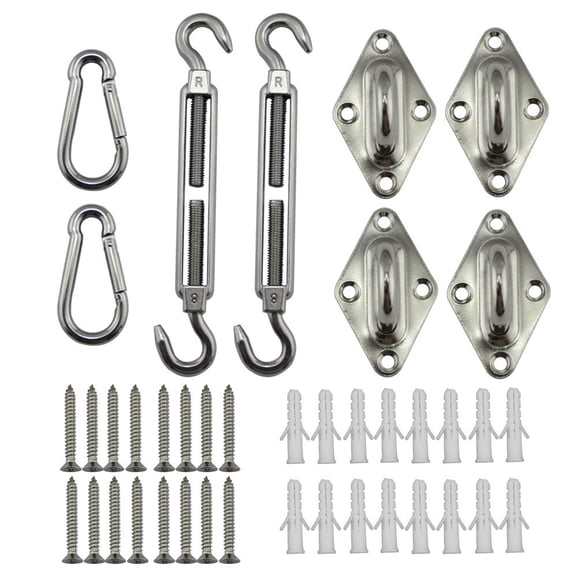 UHIAGREE Shade Sail Hardware Kit,304Stainless Steel Sun Shade Hardware Kit for Garden Patio Backyard