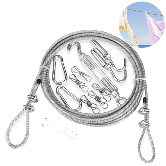 UHIAGREE Clothes Lines for Outside, 9.85ft Portable laundry line Heavy Duty, Windproof Anti-sag