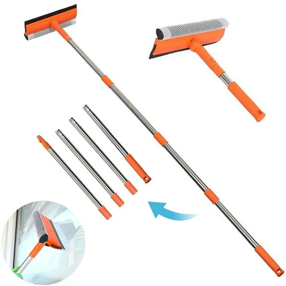 UHIAGREE Window Squeegee with 55" Long Handle,2 in 1 Rotatable Window Squeegee Cleaner