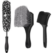 UHIAGREE Tire Brush, Soft Bristle Car Detailing & Upholstery Wheel Brush Auto Cleaner, 3 pack