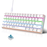 UHM 60% Wired Mechanical Gaming Keyboard,RGB Backlit Mini Keyboard with Blue Switch/Multimedia Keys,Waterproof Small Ult