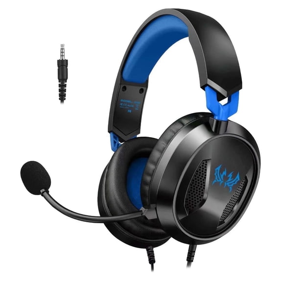 UHM Gaming Headset Wired With Mic for PS5,PS4,Switch,Xbox Series X|S,Xbox One,Mobile & PC with 3.5mm,40mm Speakers,Blue
