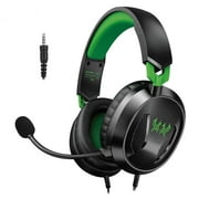 UHM Gaming Headset Wired With Mic for PS5,PS4,Switch,Xbox Series X|S,Xbox One,Mobile & PC with 3.5mm,40mm Speakers,Green