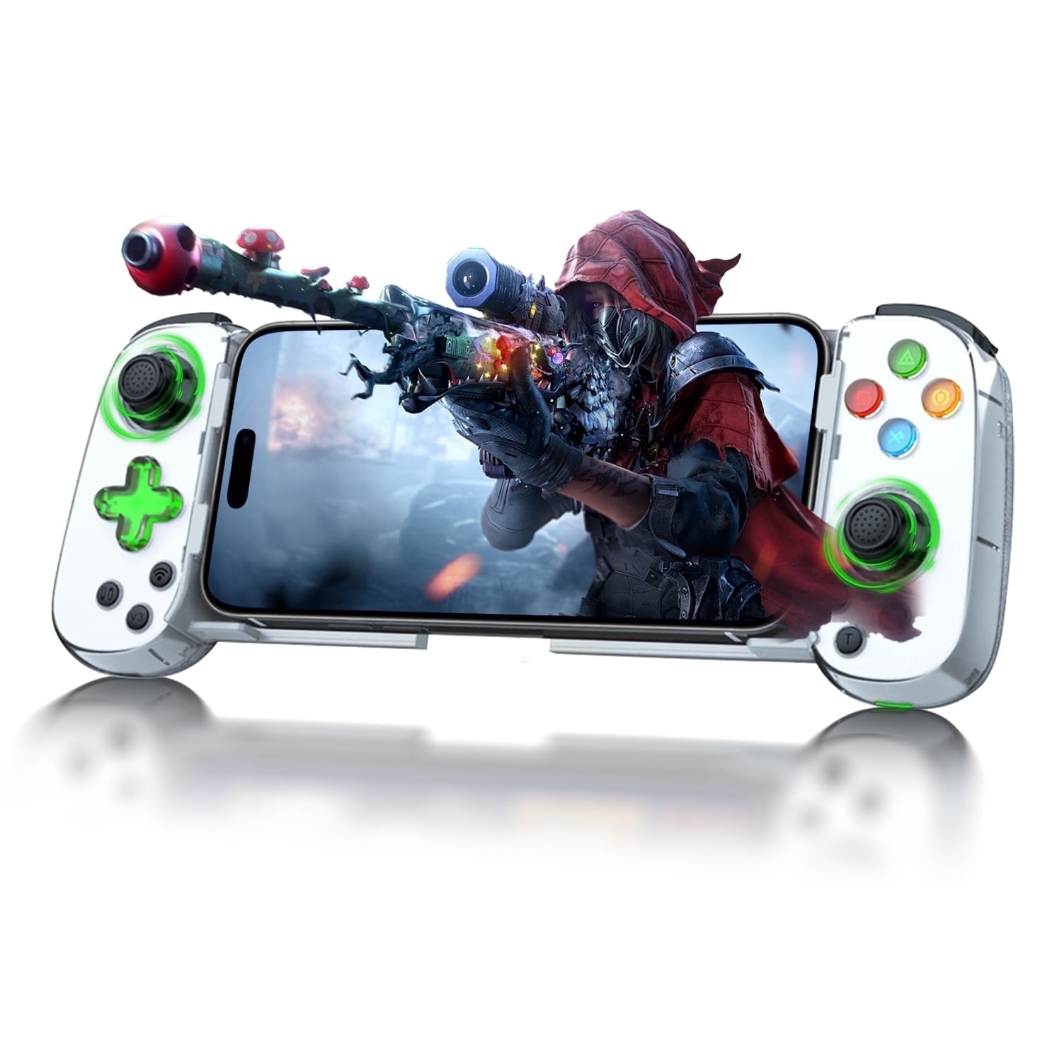 Mobile Phone Gaming Controller for iPhone/Android/PC/Switch/P4/P3,Wireless Phone Controller Joystick with Turbo/6-Axis Gyro/Vibration,Play Call of Duty,Roblox, Genshin Impact,Cloud Gaming,Remote Play