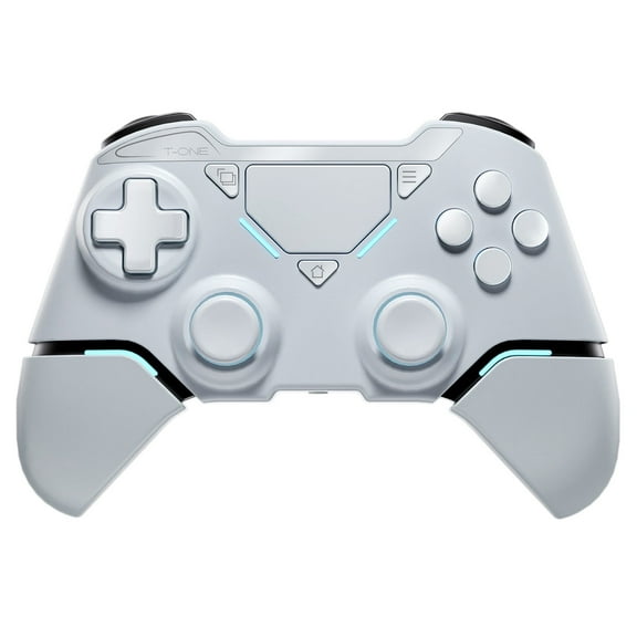 UHM Wireless Controller for P4/Pro/Slim/PC,Bluetooth Gamepad Remote Joystick with LED Light/Double Shock/Touchpad/Stereo Headphone Jack/Six-axis Motion/Programmable/Turbo, Technology White