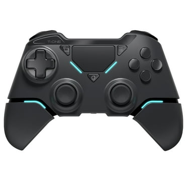 UHM Wireless Controller for P4/Pro/Slim/PC,Bluetooth Gamepad Remote Joystick with LED Light/ Double Shock/Touchpad/Stereo Headphone Jack/Six-axis Motion/Programmable/Turbo, Technology Black