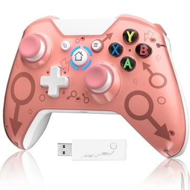 UHM X360 Controller Wireless for Xbox 360/Xbox 360 Slim,2.4GHz Gamepad Remote Joystick Wireless PC Gaming Controller for PC Windows 10/8/7 with Receiver,Pink