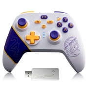 UHM Wireless Controller for Xbox One/One S/Series S/Series X/PS3/PC,Xbox 1 Controller Wireless with 2.4G Adapter Programmable Dual Vibration Turbo Function, Kobe Edition, White[Need Update]