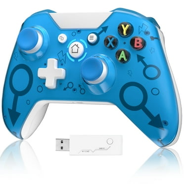 UHM Wireless PC Controller for Xbox One/One Elite/One S/One X/Series S/Series X/PS3/PC,Xbox 1 Controller Wireless with 2.4G Adapter Dual Vibration, Blue[Need Update]