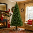 thumbnail image 1 of UHOMEPRO 7FT Classic Christmas Tree, 775 PVC Full Branches Tips and 4-Leg Plastic Stand Artificial Green Tree, Easy Setup Green Xmas Tree for Indoor Holiday Home Office Decoration, 1 of 9