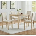 thumbnail image 1 of UHOMEPRO 5 Piece Dining Room Table Set, Wooden Dining Table Set with 4 Linen Fabric Upholstered Chairs, Modern Dinette Sets for 4, Kitchen Table Set for Breakfast Nook, Small Places, Oak+Beige, 1 of 11