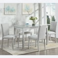 thumbnail image 1 of UHOMEPRO 5 Piece Dining Table Set, Modern Dining Table Sets with Rectangular Table and 4 Fabric Upholstered Chairs, Dining Set for Kitchen and Dining Room, Gray, 1 of 11