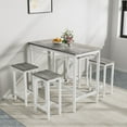 thumbnail image 1 of UHOMEPRO Counter Height Table Set of 5, Breakfast Bar Table and Stool Set, Modern 5 Piece Dining Table Set with 4 Stools, Rectangle Pub Table Set for Kitchen Apartment Bistro, Space Saving, Gray, 1 of 8