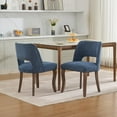 thumbnail image 1 of UHOMEPRO Dining Chair Set of 2, Mid-Century Fabric Upholstered Dining Room Chairs, Modern Kitchen Chairs with Curved Backrest and Copper Nails for Dining Room Living Room Kitchen, Blue, 1 of 9