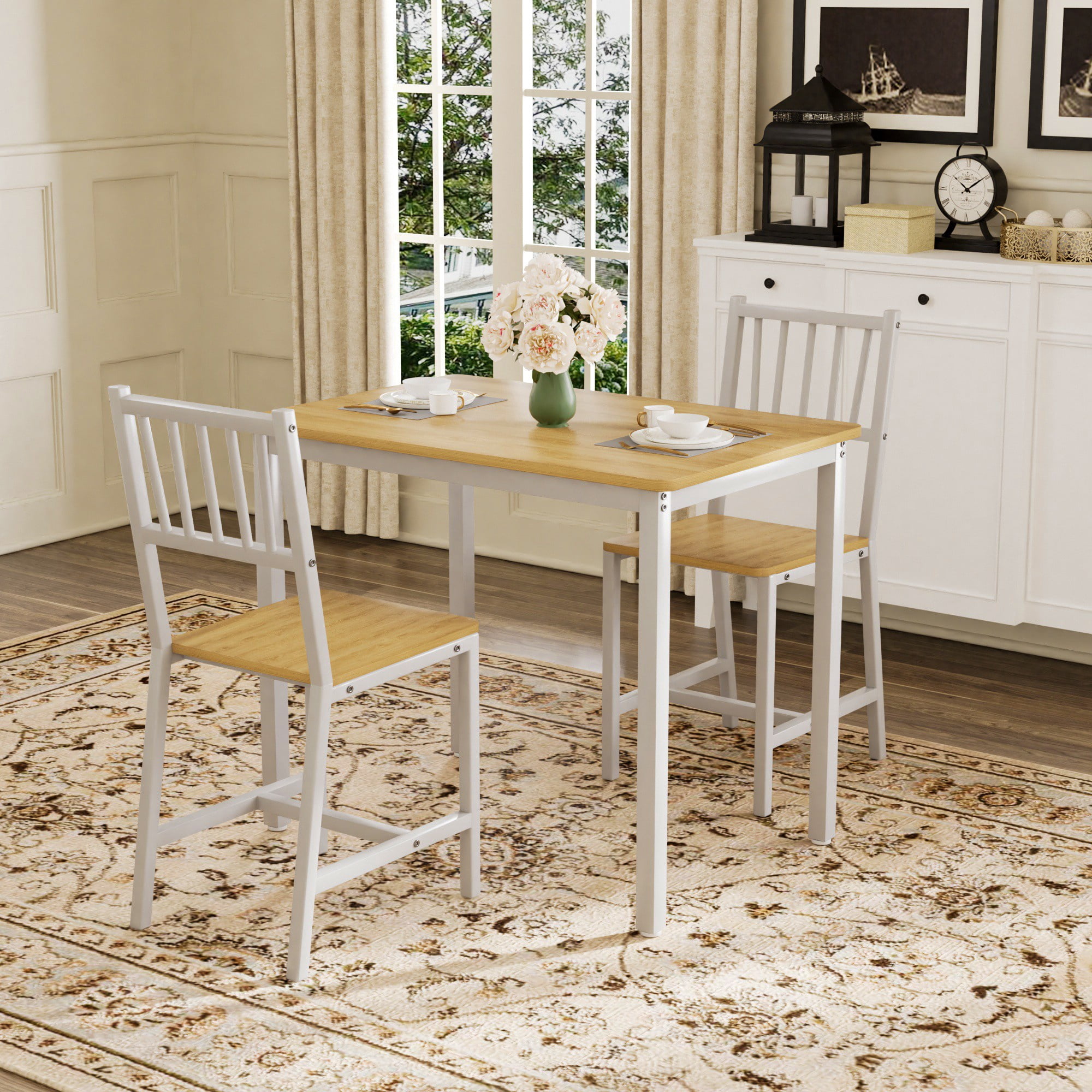 UHOMEPRO Dining Table Set for 2, Modern Kitchen Table with 2 Dining ...