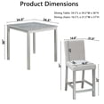 thumbnail image 1 of UHOMEPRO Dining Table Set for 4, Counter Height Dining Table and Chair Set, Square Wooden Table with 4 Upholstered Chairs and Crystal Decoration, Kitchen and Dining Room, Gray, 1 of 7