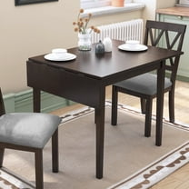 UHOMEPRO Extendable Dining Table for 4, Modern Wood Folding Kitchen Table with Rubberwood Legs, Farmhouse Drop Leaf Dining Room Table for Kitchen, Breakfast Nook, Espresso