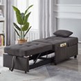 thumbnail image 1 of UHOMEPRO Folding Sofa Bed Chair, Single Folding Ottoman Sofa Bed, Sleeper Folding Chair with Linen Fabric, Sleeper Couch Bed for Living Room and Bed Room, Dark Gray, 1 of 12